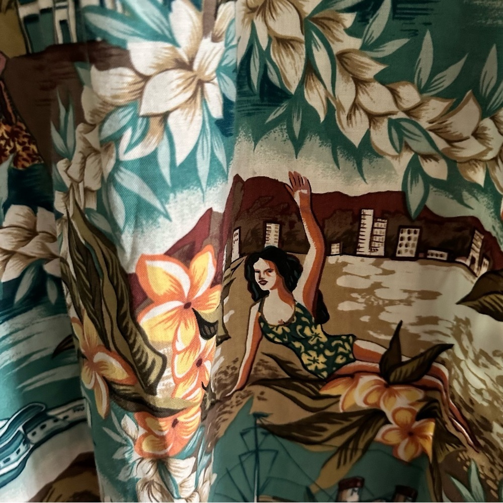 Vintage Tropical Print Sleeveless Dress - Picture 4 of 7